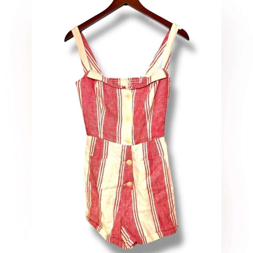 Reformation Linen Coconut Romper Sz 4 EUC‎